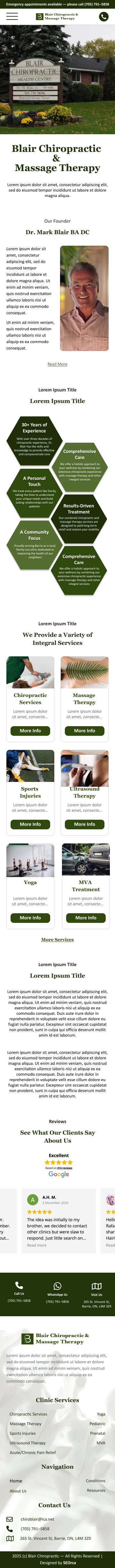 Chiropractor Website Design & Development — mobile view